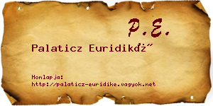 Palaticz Euridiké névjegykártya